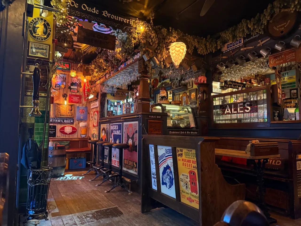 Interior of The Tamworth Tap pub showing the bar and seating area