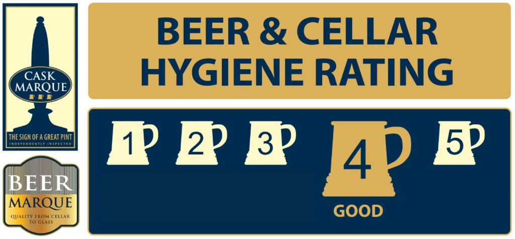 Cask Marque: Beer and Cellar Hygiene rating 4 out of 5